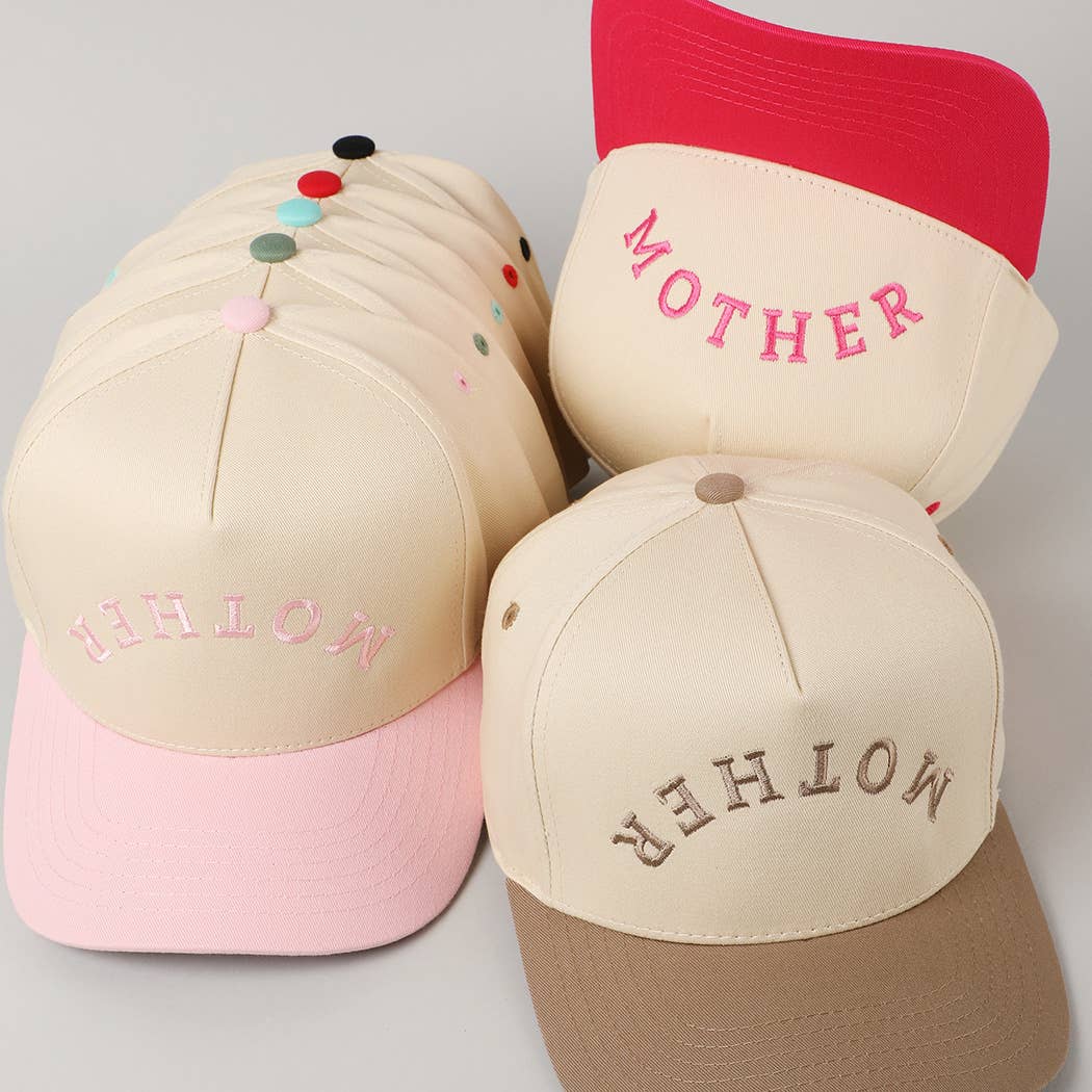 MOTHER Upside Down Lettering Embroidery Cap: Black / ONE SIZE