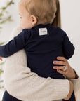 Solid Rib Organic Cotton Two-Piece Pajamas - Midnight
