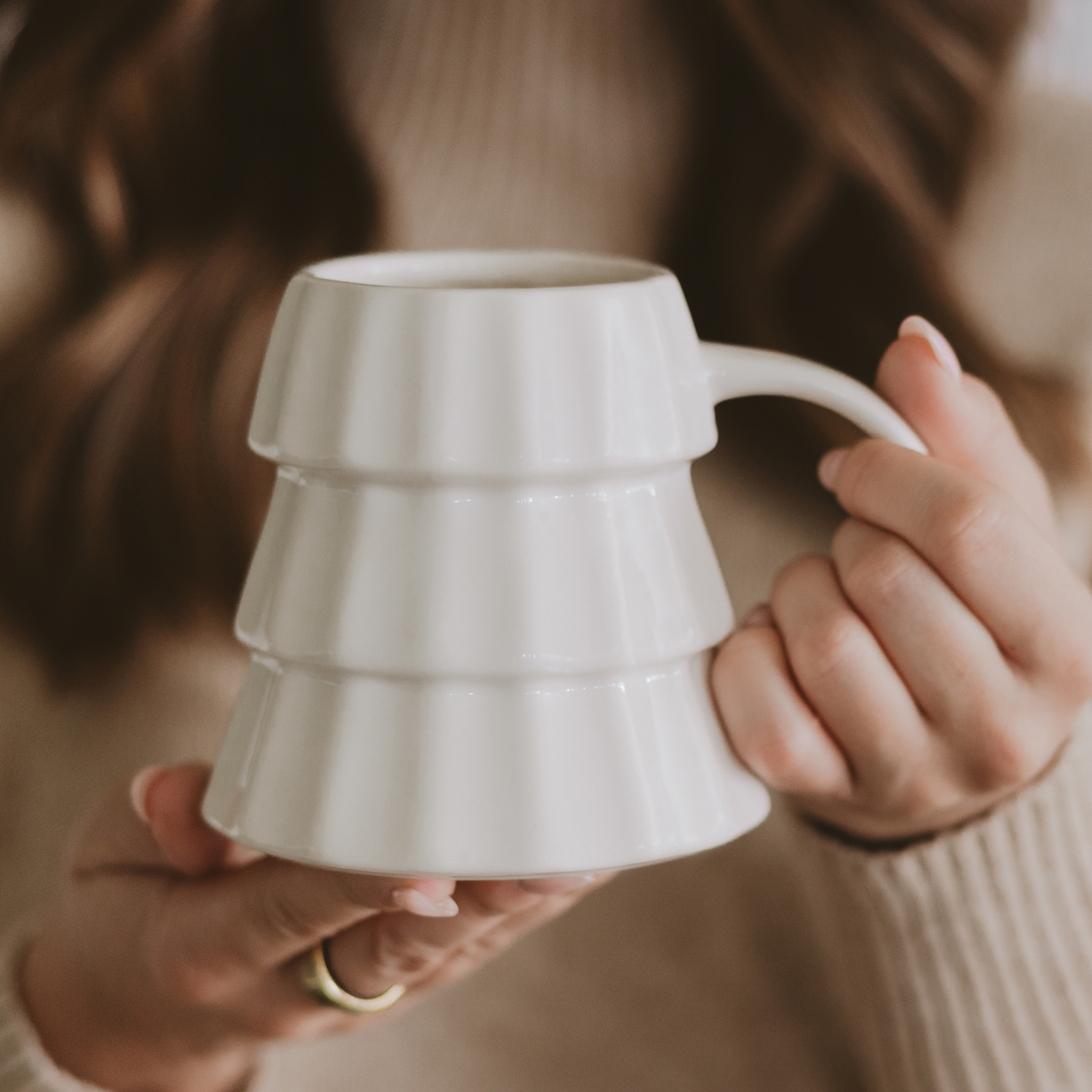 Cream Tree Coffee Mug - Christmas Decor &amp; Gifts