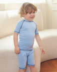 Sky Bamboo Stitch Boys Girls Infants Short Sleeve PJs-C