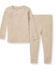 Solid Rib Organic Cotton Two-Piece Pajamas - Hummus