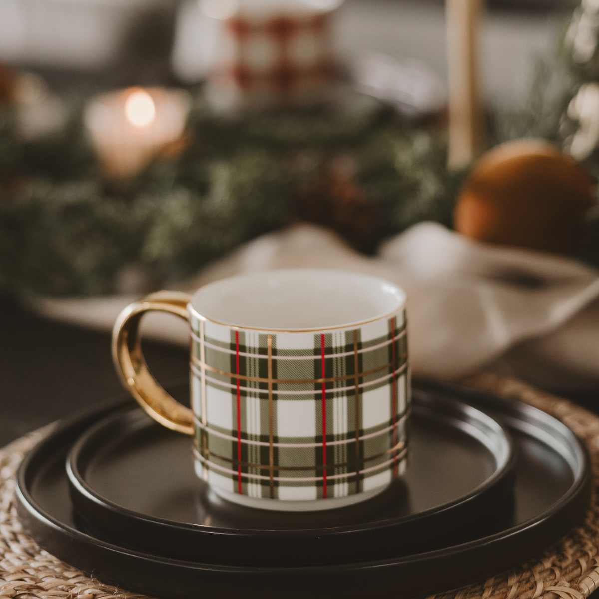 Green Plaid Coffee Mug - Christmas Decor &amp; Gifts