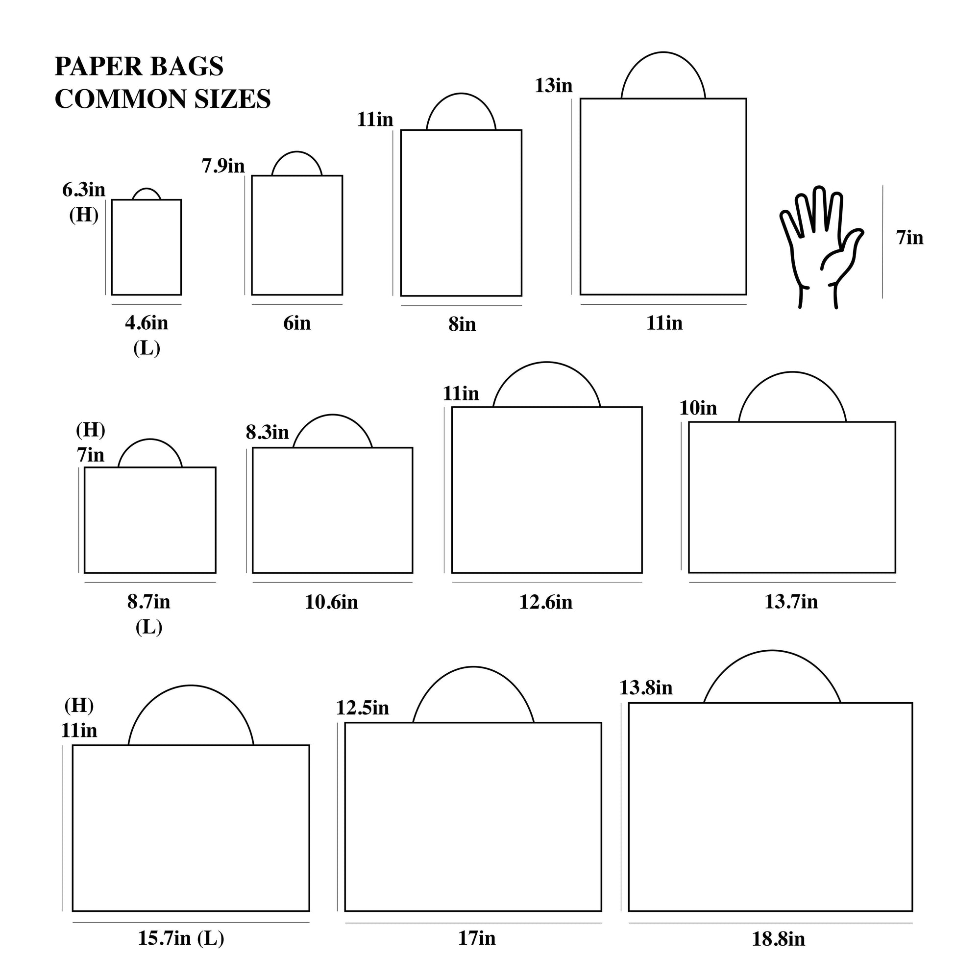 White with Black Border Paper Gift Bag w/ free tissue