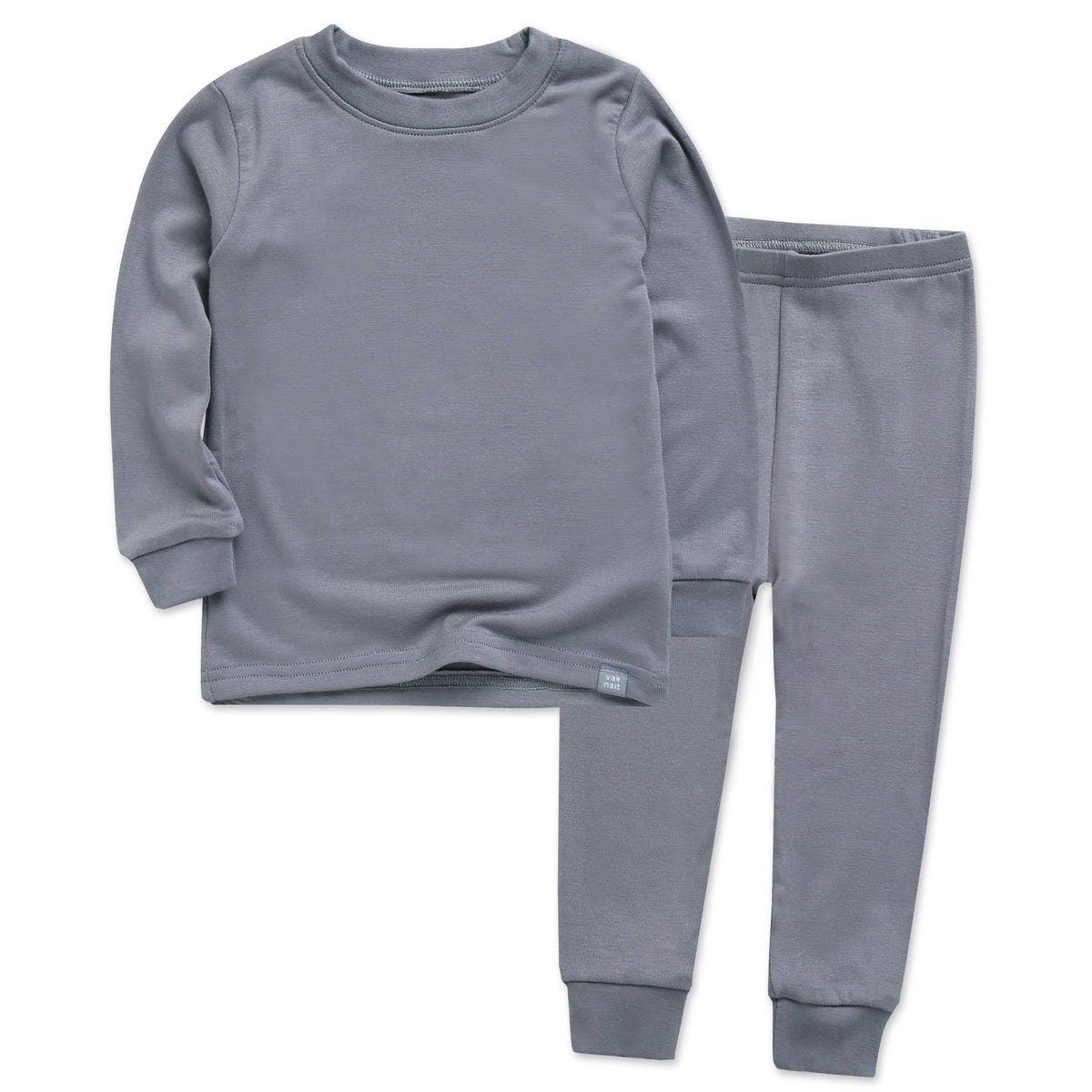 Modal Long Sleeve Pajama Set for Kids Grey