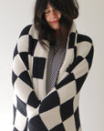 Plush Blanket  | Black & White Checkerboard