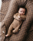 Bamboo Zip Pajamas | Ribbed Milk Chocolate