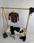 Black & Tan Checkered Pocket Long Sleeve