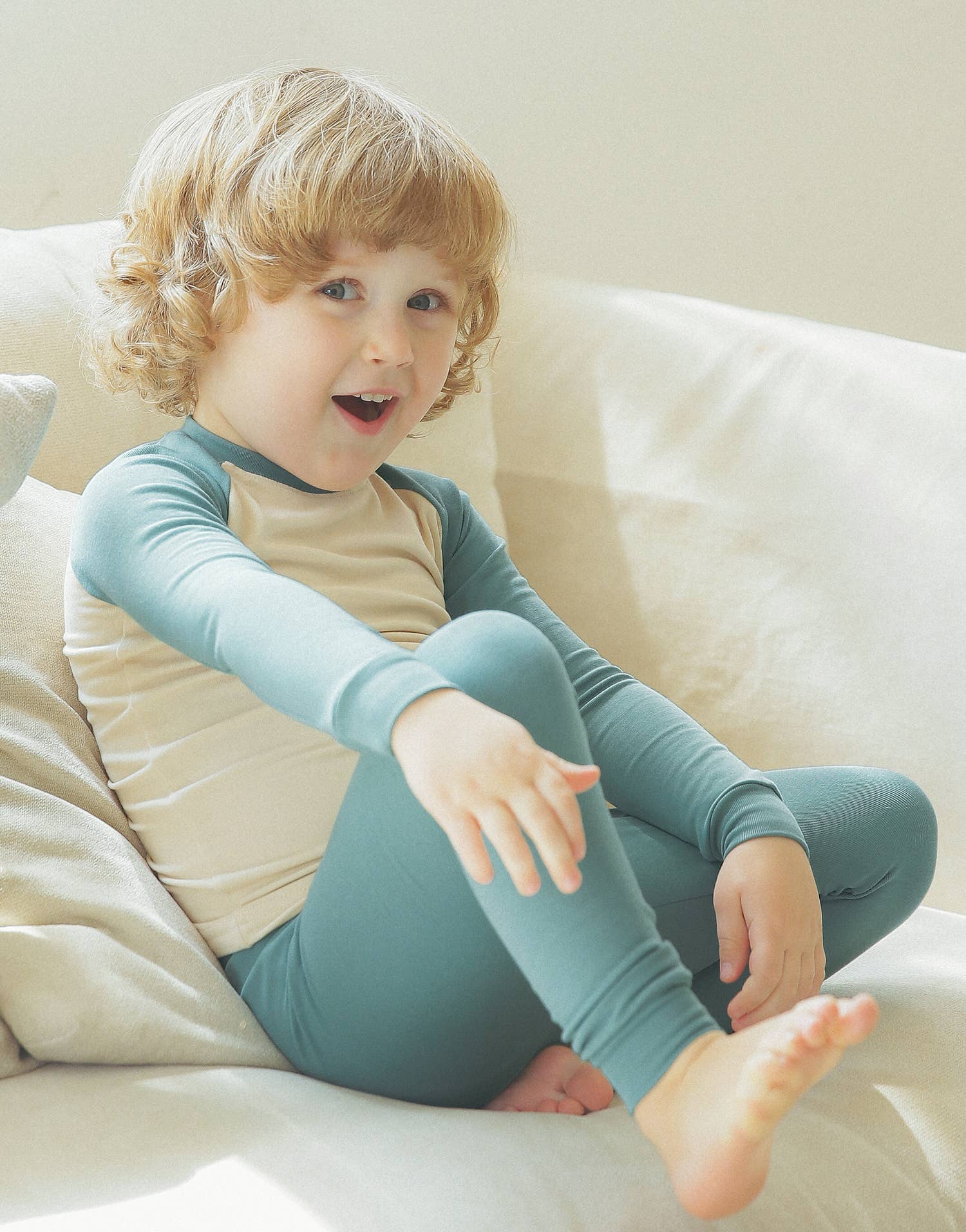 Modal Raglan Boys Girls  Long Sleeve PJs