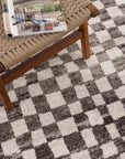Benjy Cream & Charcoal Checkered Area Rug