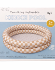 Ali+Oli Two-Ring Inflatable Kiddie Pool (Tan Checkers)