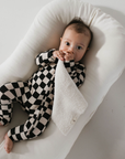 Bamboo Zip Pajamas | Black Checkerboard
