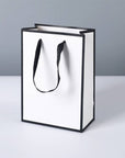 White with Black Border Paper Gift Bag w/ free tissue
