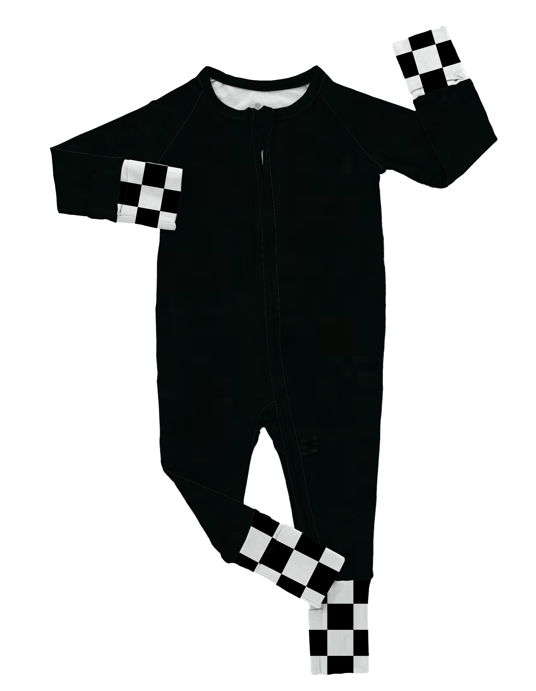 Ribbed Midnight Black | Bamboo Romper