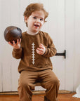 Acid Wash Football Toddler Sweatshirt Set