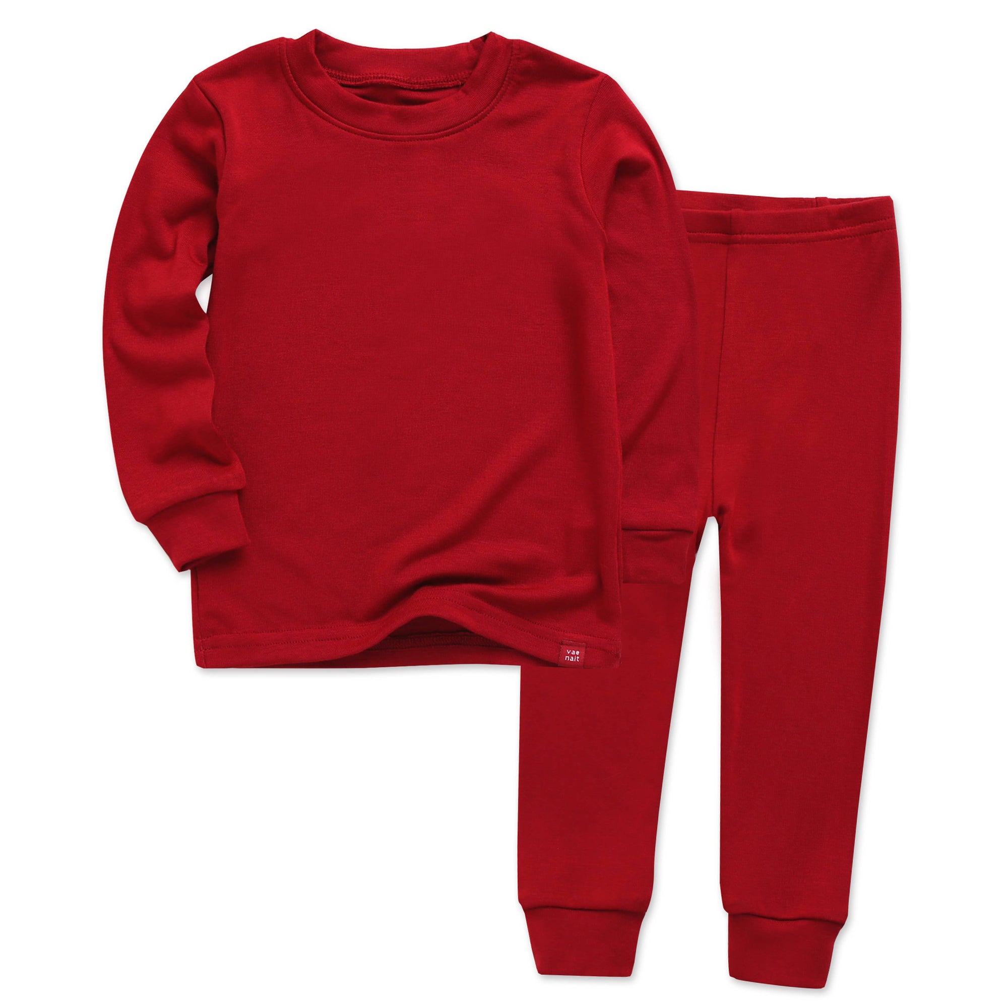 Bamboo Dark Red Long Sleeve PJs