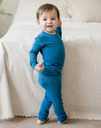 Modal Peacock Blue Long Sleeve PJs