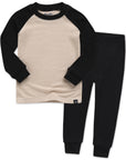 Bamboo Beige + Black Long Sleeve PJs