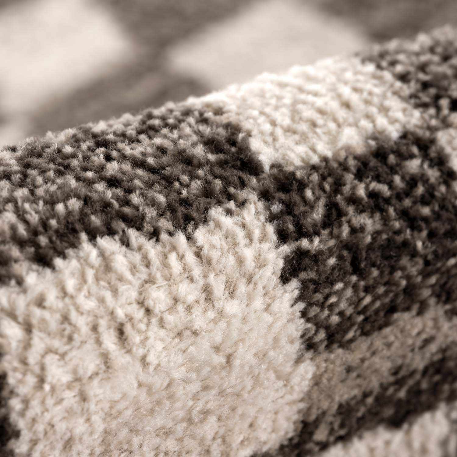 Benjy Cream &amp; Charcoal Checkered Area Rug