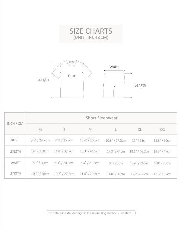 Colorful Grey Short Sleeve viscose PJs