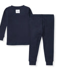 Solid Rib Organic Cotton Two-Piece Pajamas - Midnight