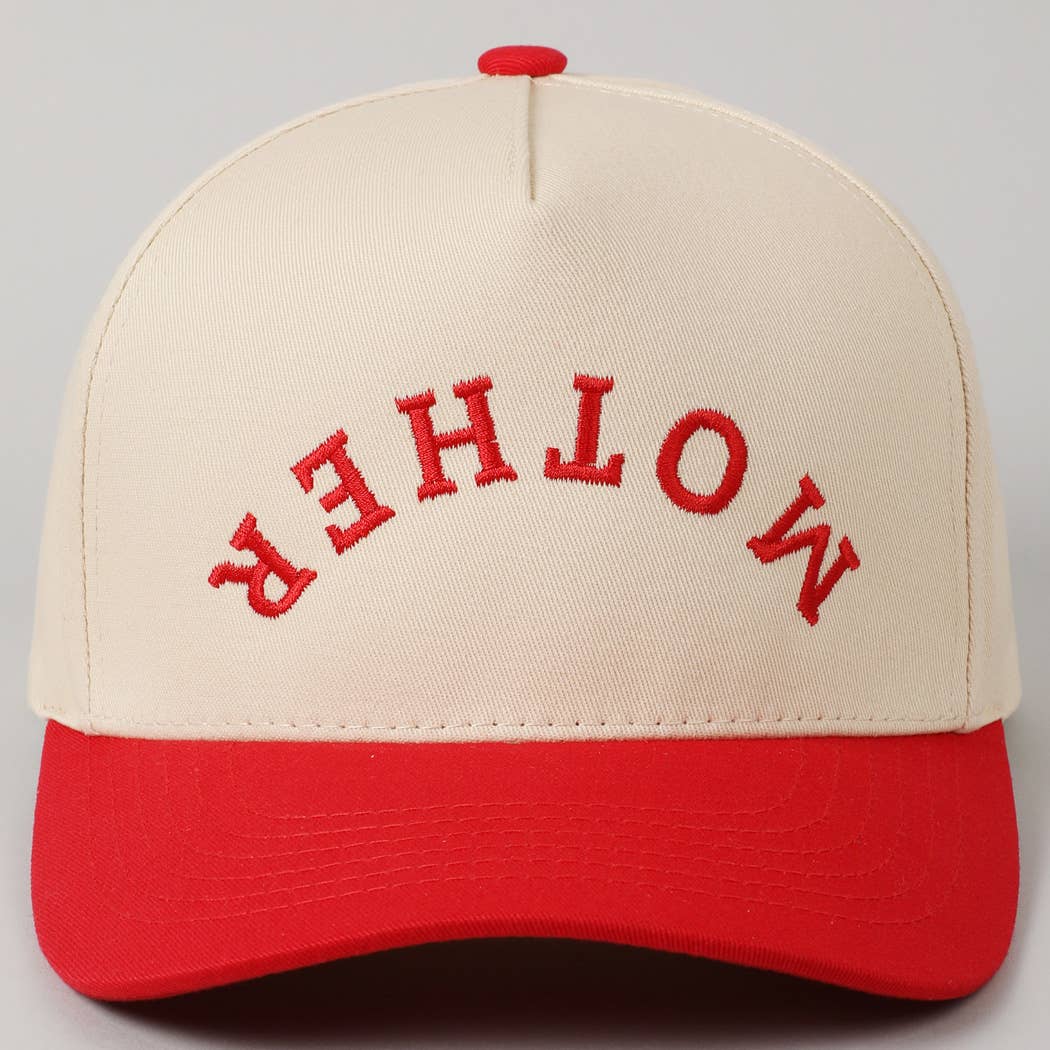 MOTHER Upside Down Lettering Embroidery Cap: Black / ONE SIZE