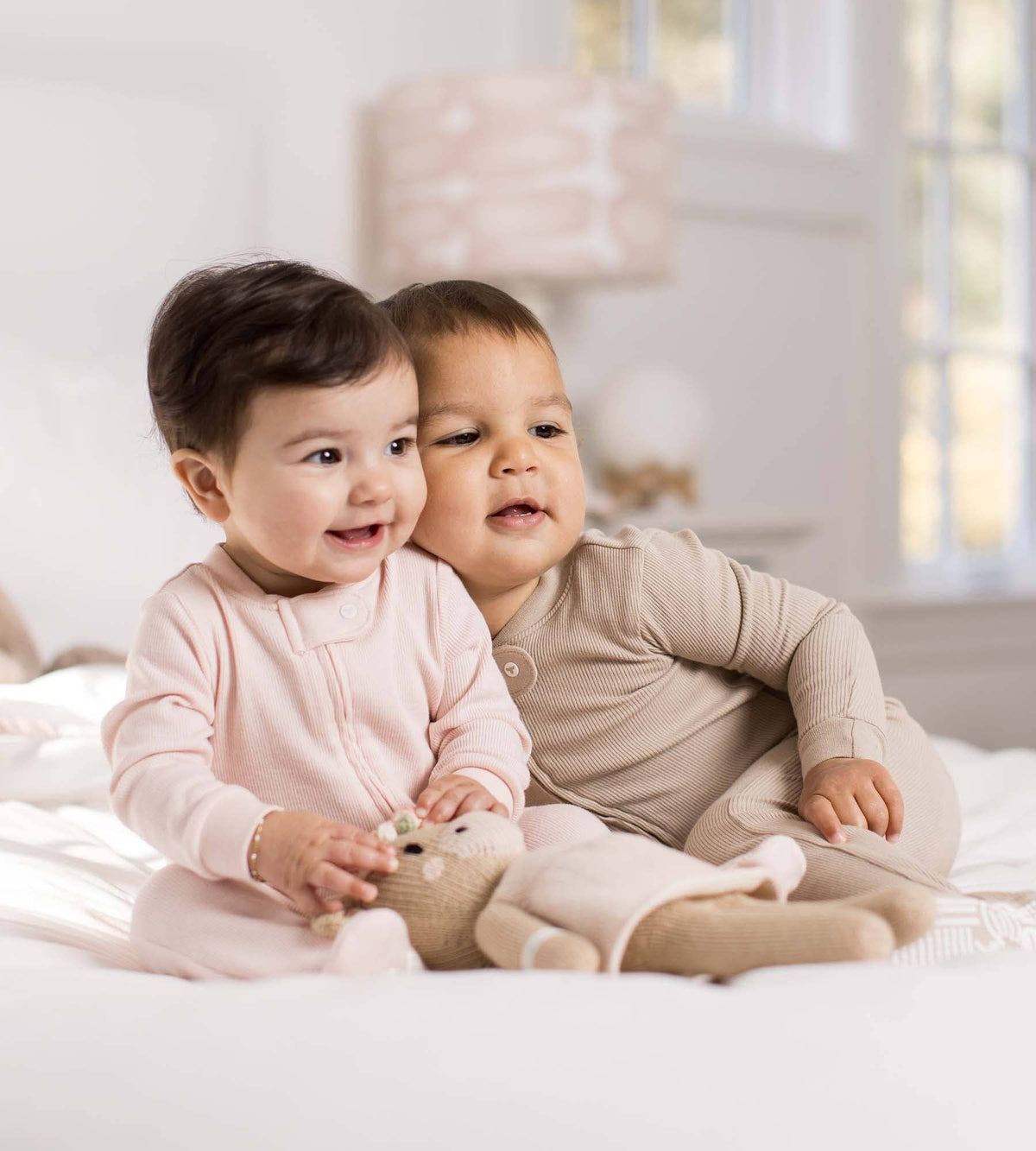 Solid Rib Organic Cotton Two-Piece Pajamas - Hummus