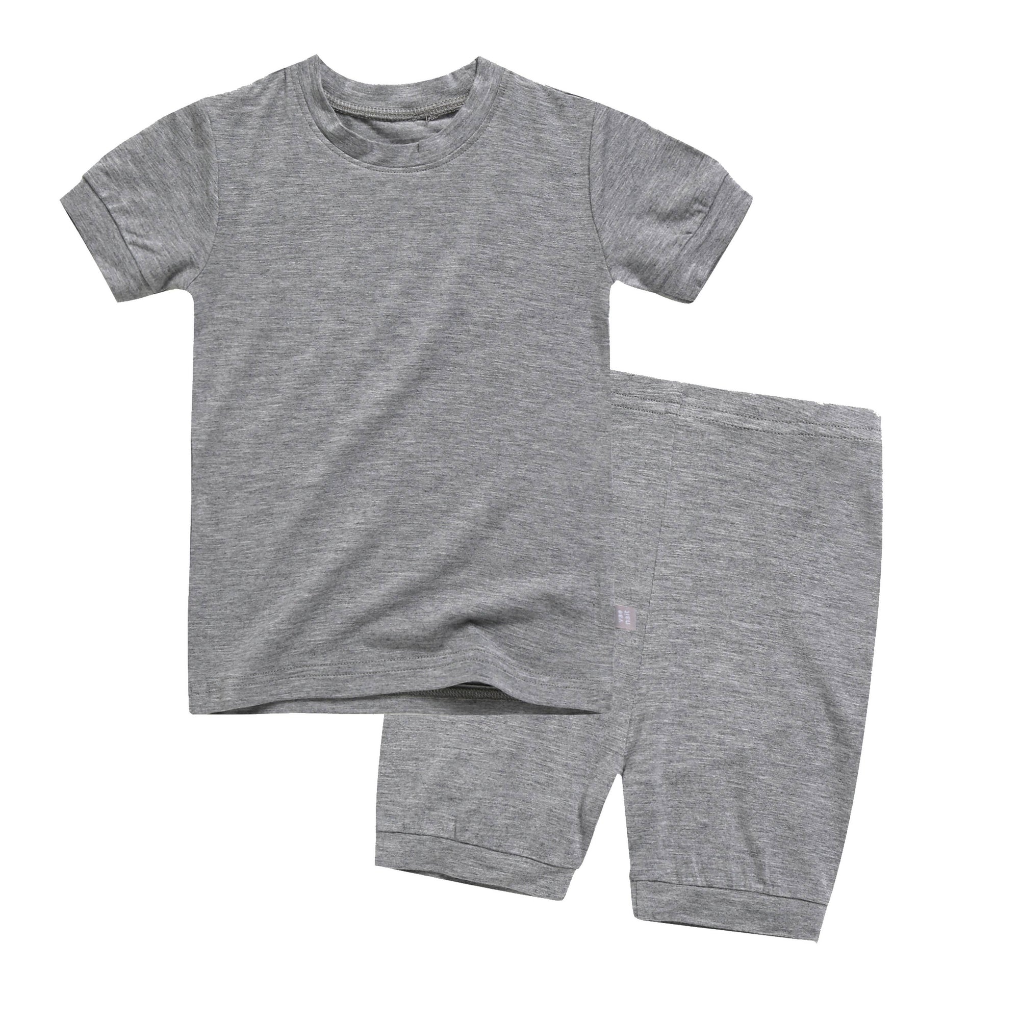Viscose Short Sleeve Pajama Set for Kids Colorful Grey: 2XL(8Y)