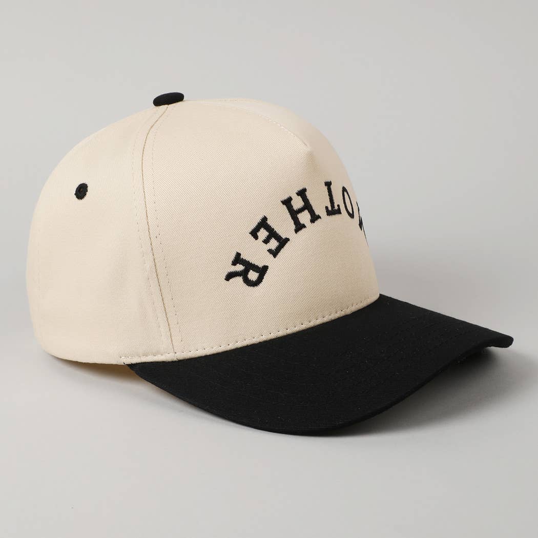 MOTHER Upside Down Lettering Embroidery Cap: Black / ONE SIZE