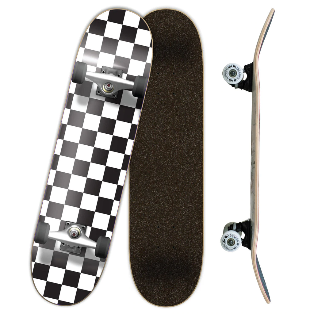 Graphic Complete Skateboard 7.75" - Checker White