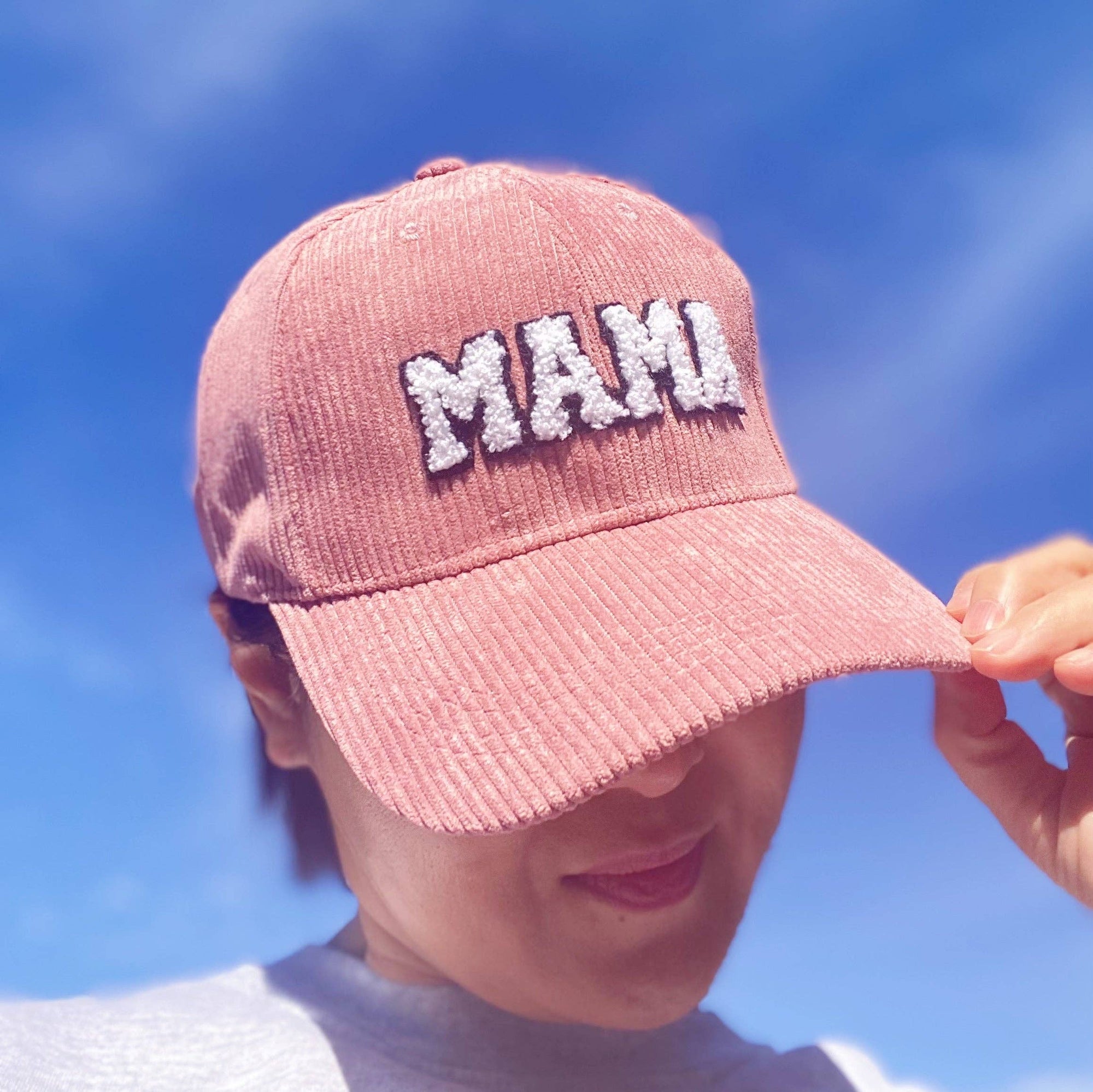 Corduroy Mama Ball Cap: White