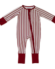 Red Stripe Bamboo Zipper