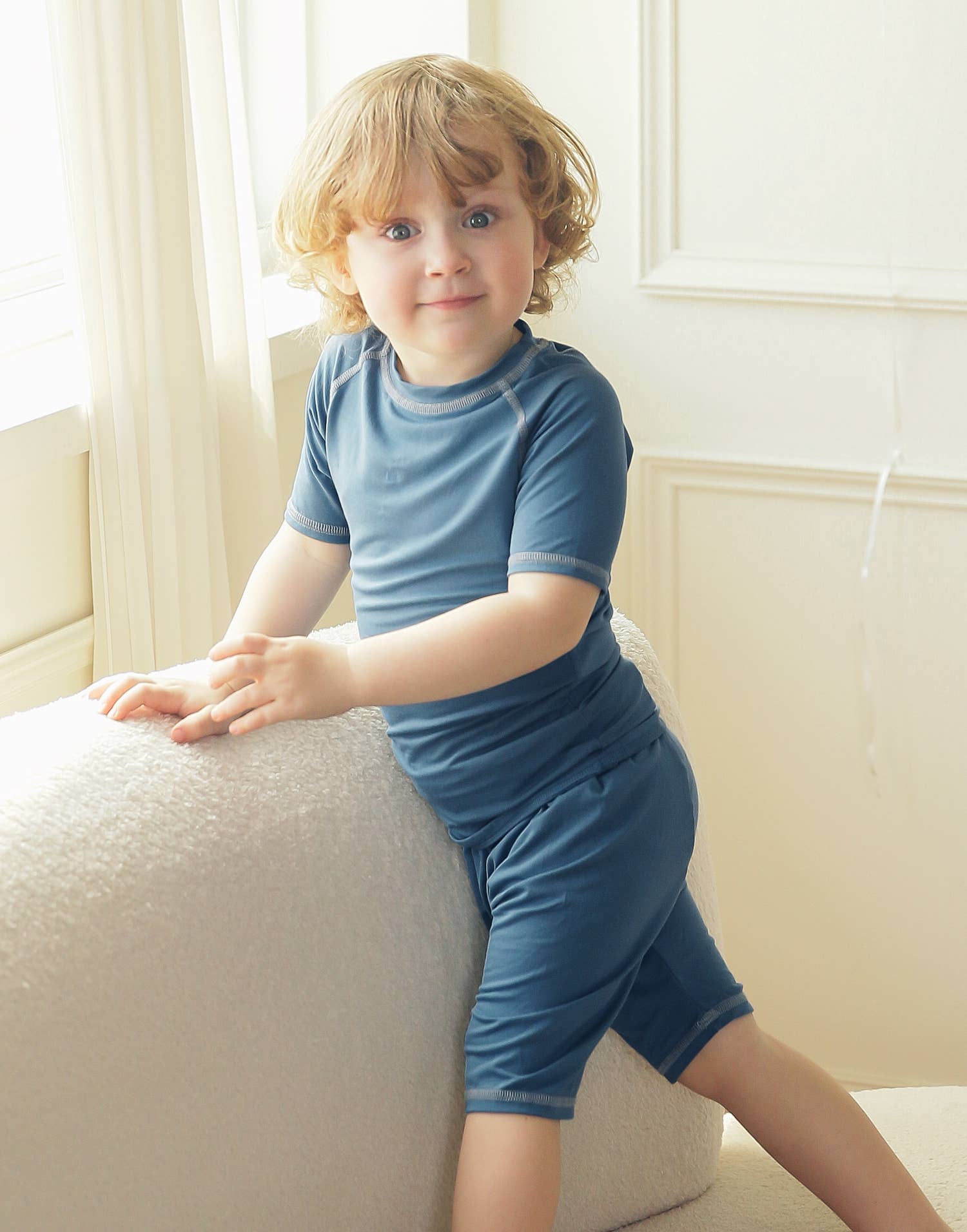 Bluestone Bamboo Stitch Boys Girls Baby Short Sleeve PJs