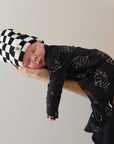 ff Knit Beanie  | Black + White Checkerboard