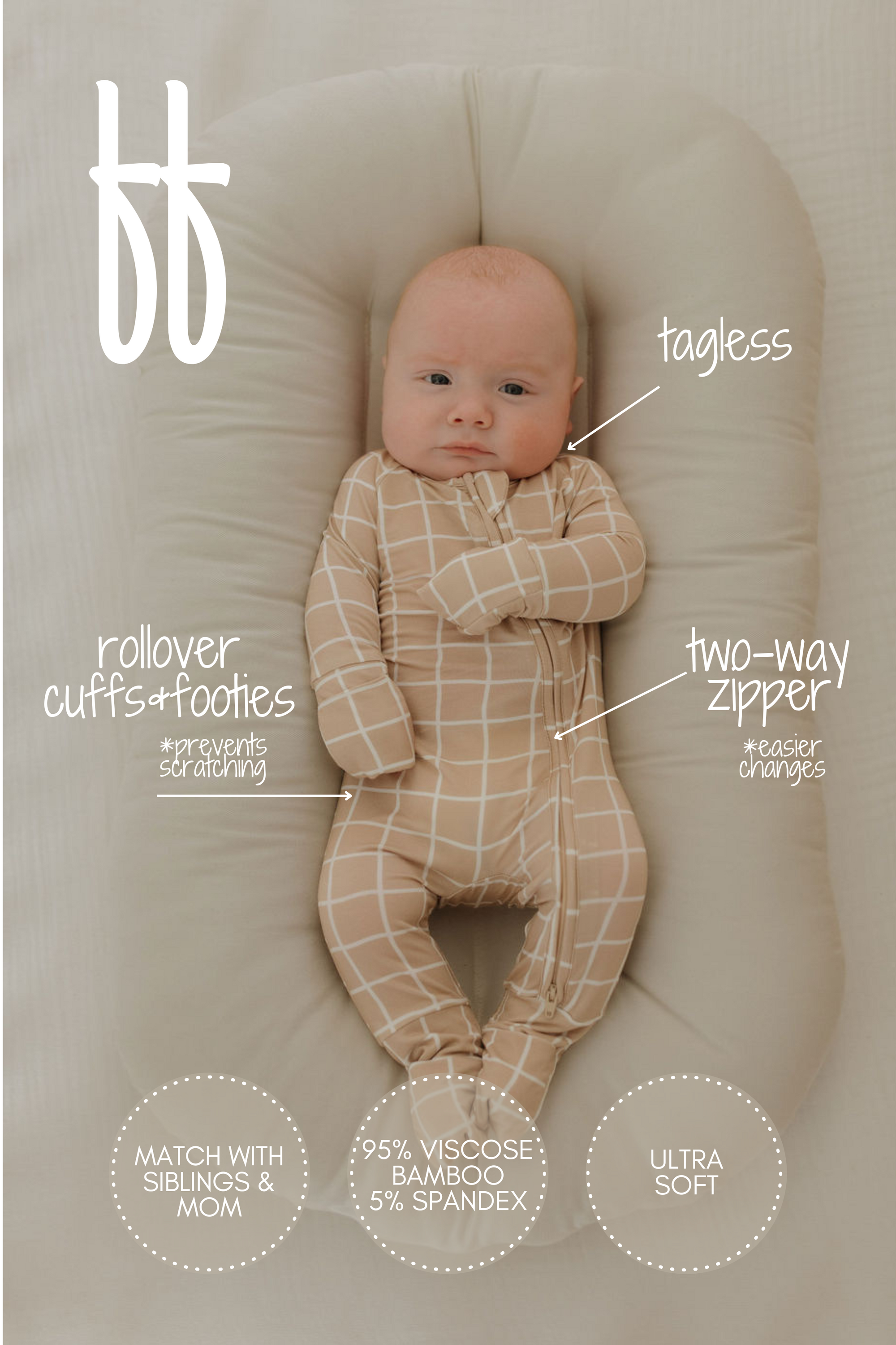 Bamboo Zip Pajamas | Grid