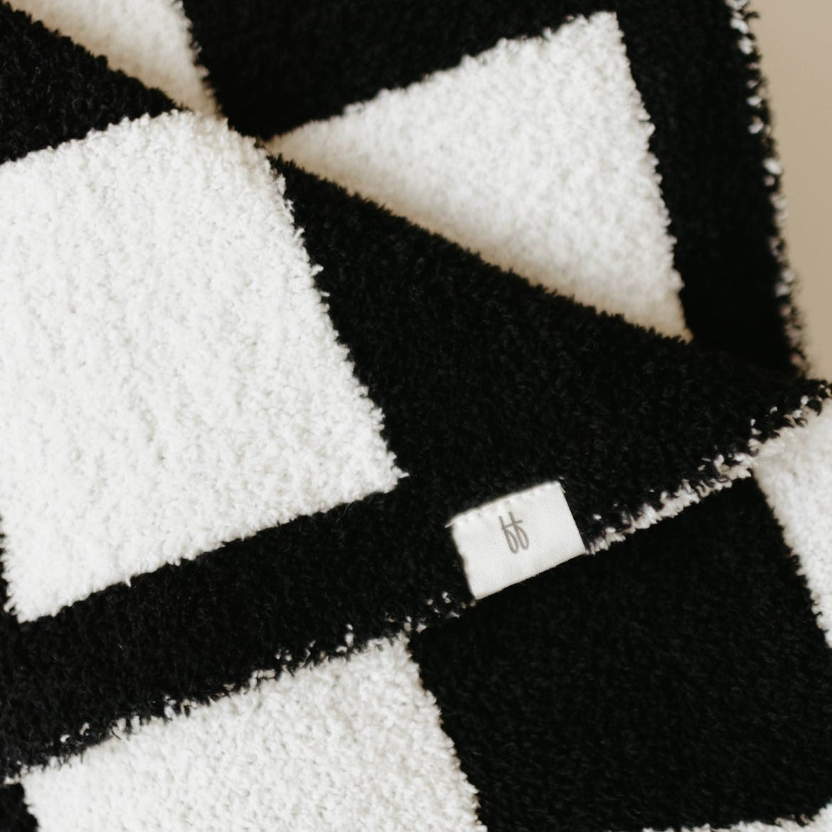 Plush Blanket  | Black &amp; White Checkerboard