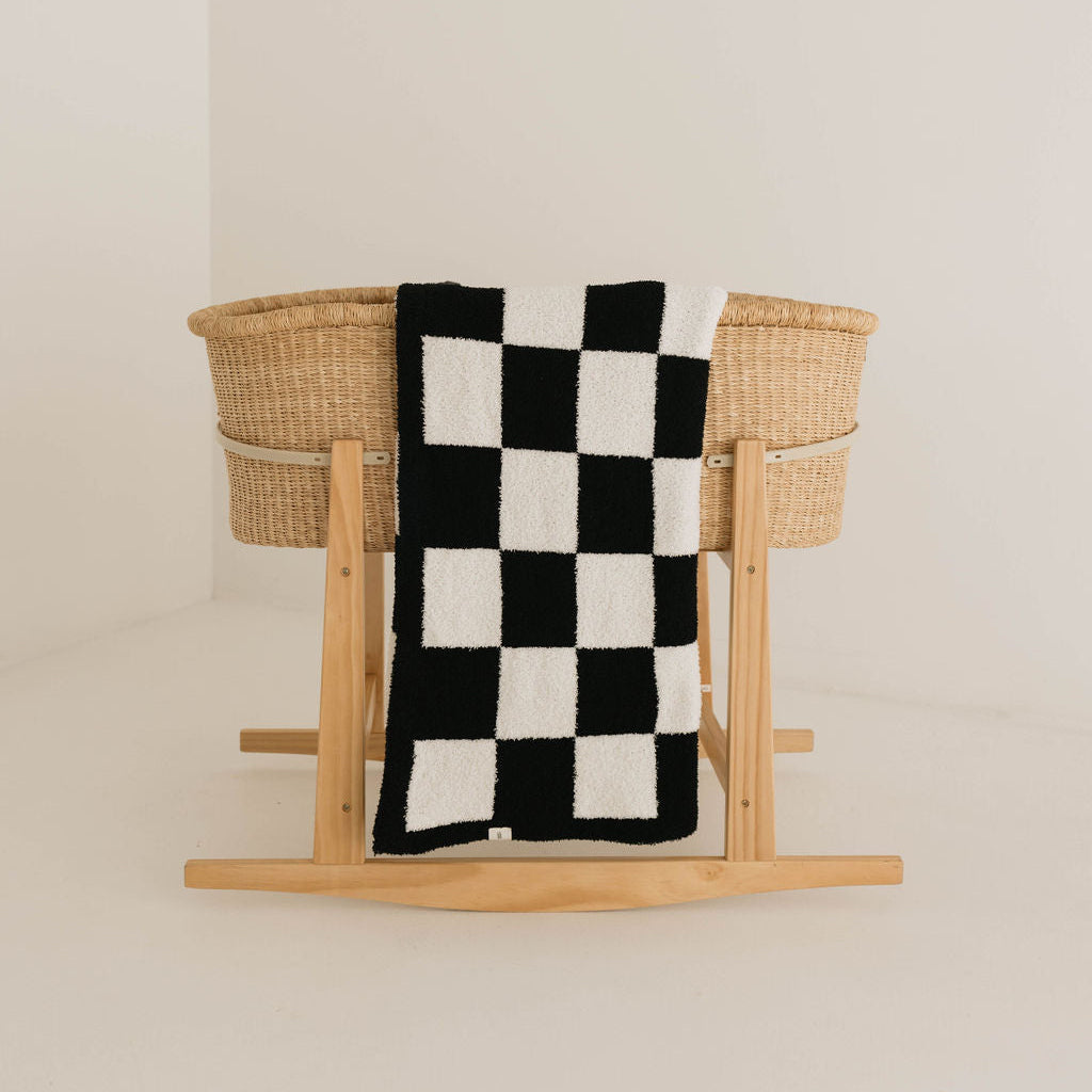 Plush Blanket  | Black &amp; White Checkerboard