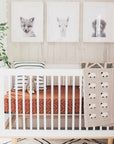 Rust Mudcloth Muslin Crib Sheet