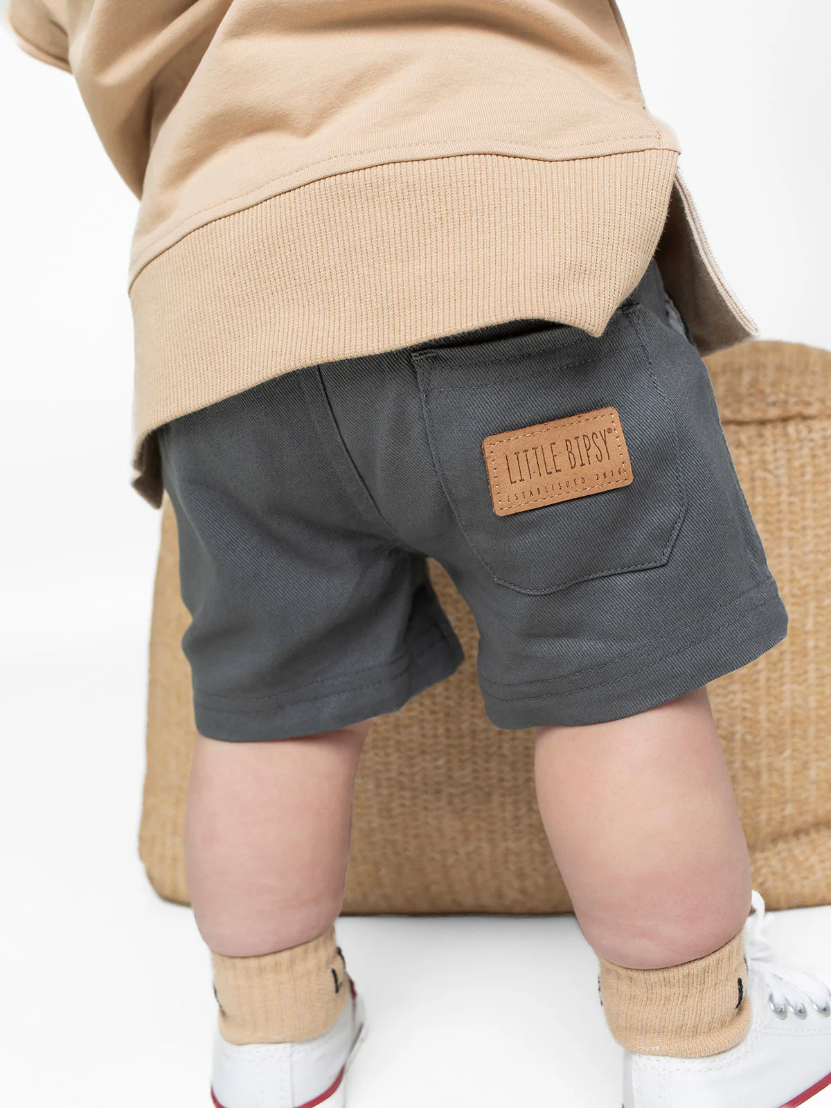 Cotton Twill Shorts - Charcoal