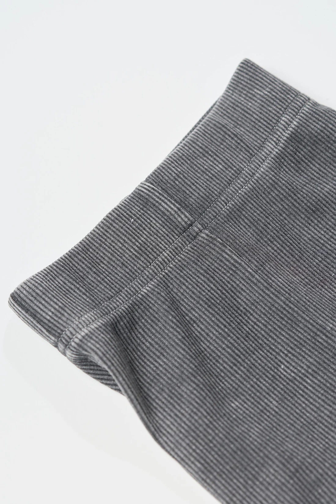 Acid Wash Ribbed Short - Black
