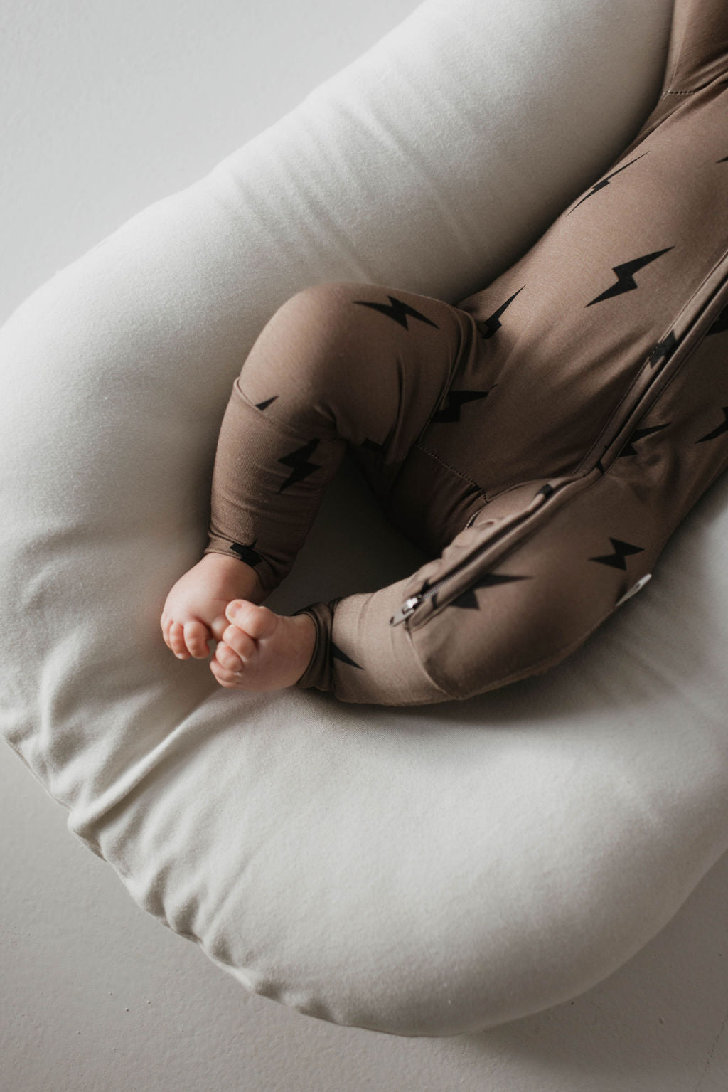 Bamboo Zip Pajamas | Brown &amp; Black Lightning Bolt