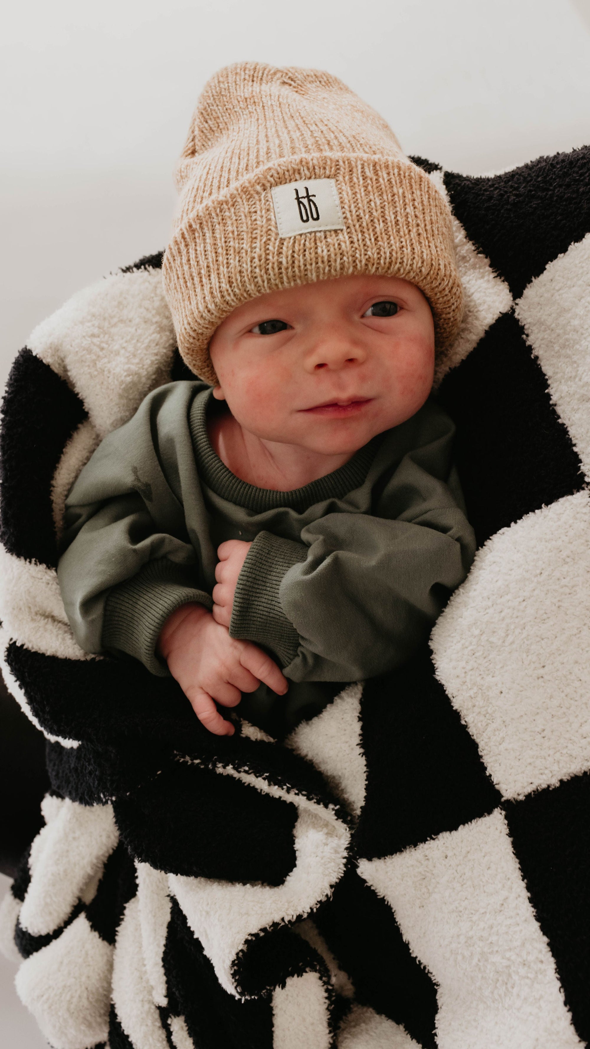 Plush Blanket  | Black &amp; White Checkerboard