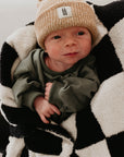 Plush Blanket  | Black & White Checkerboard