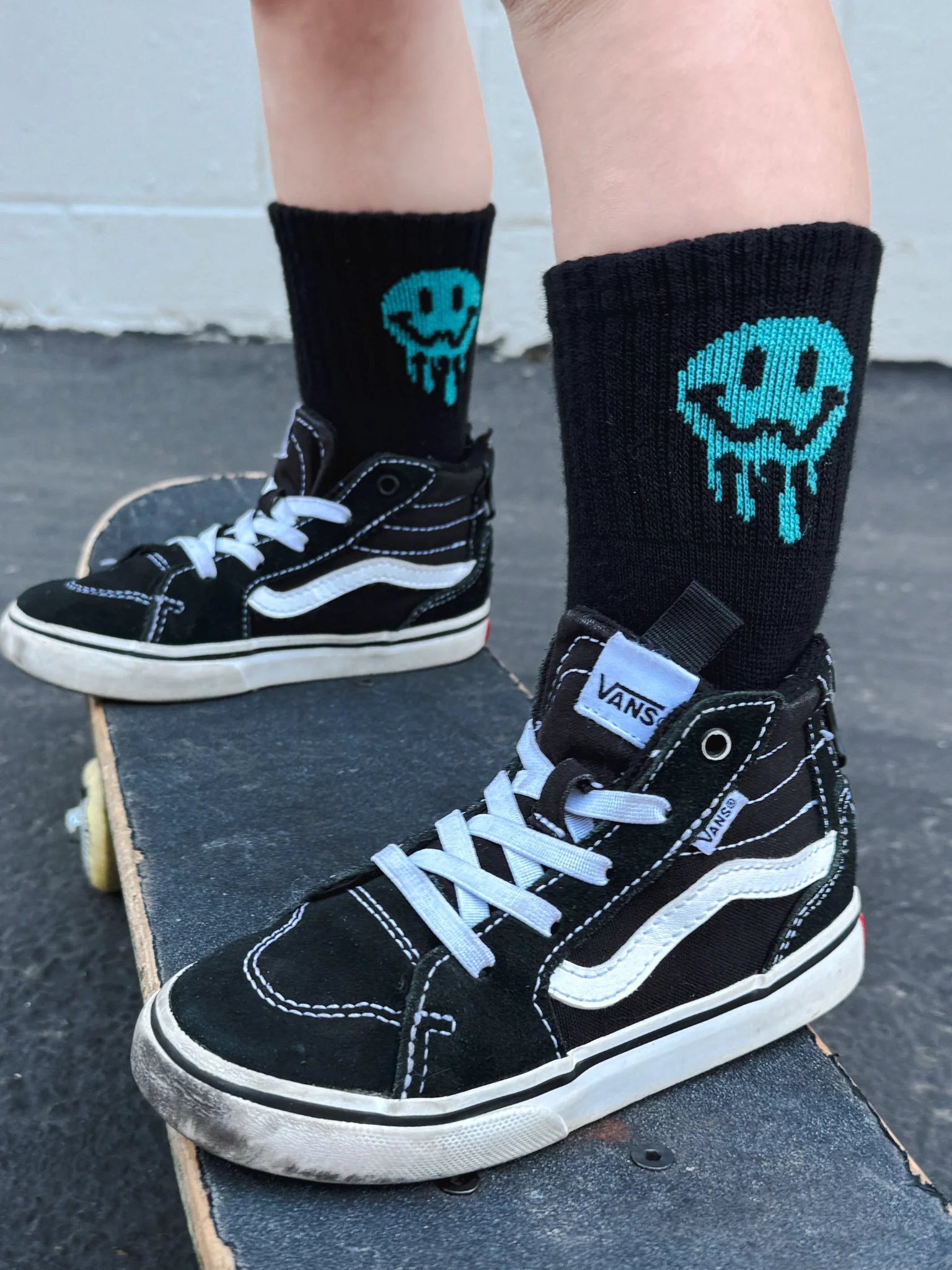 Socks - Aqua Smiley