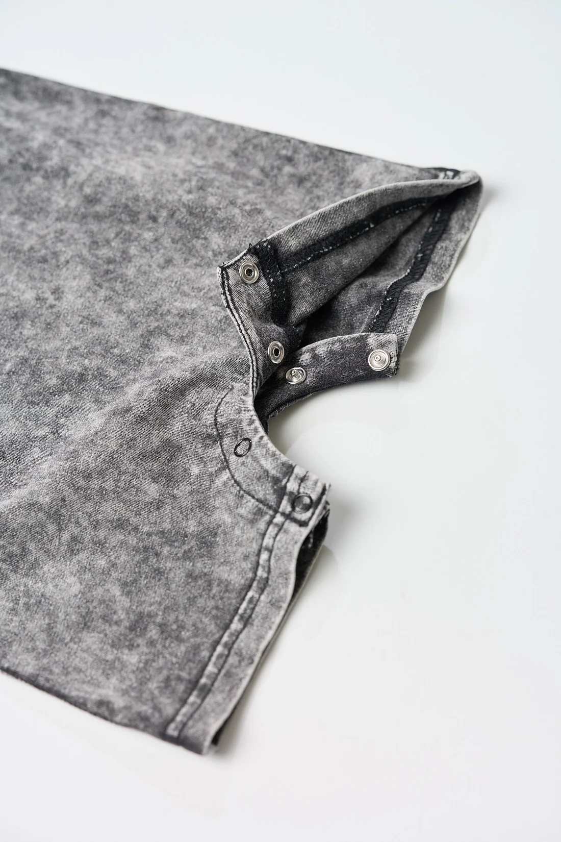 Acid Wash Shortie Romper - Black