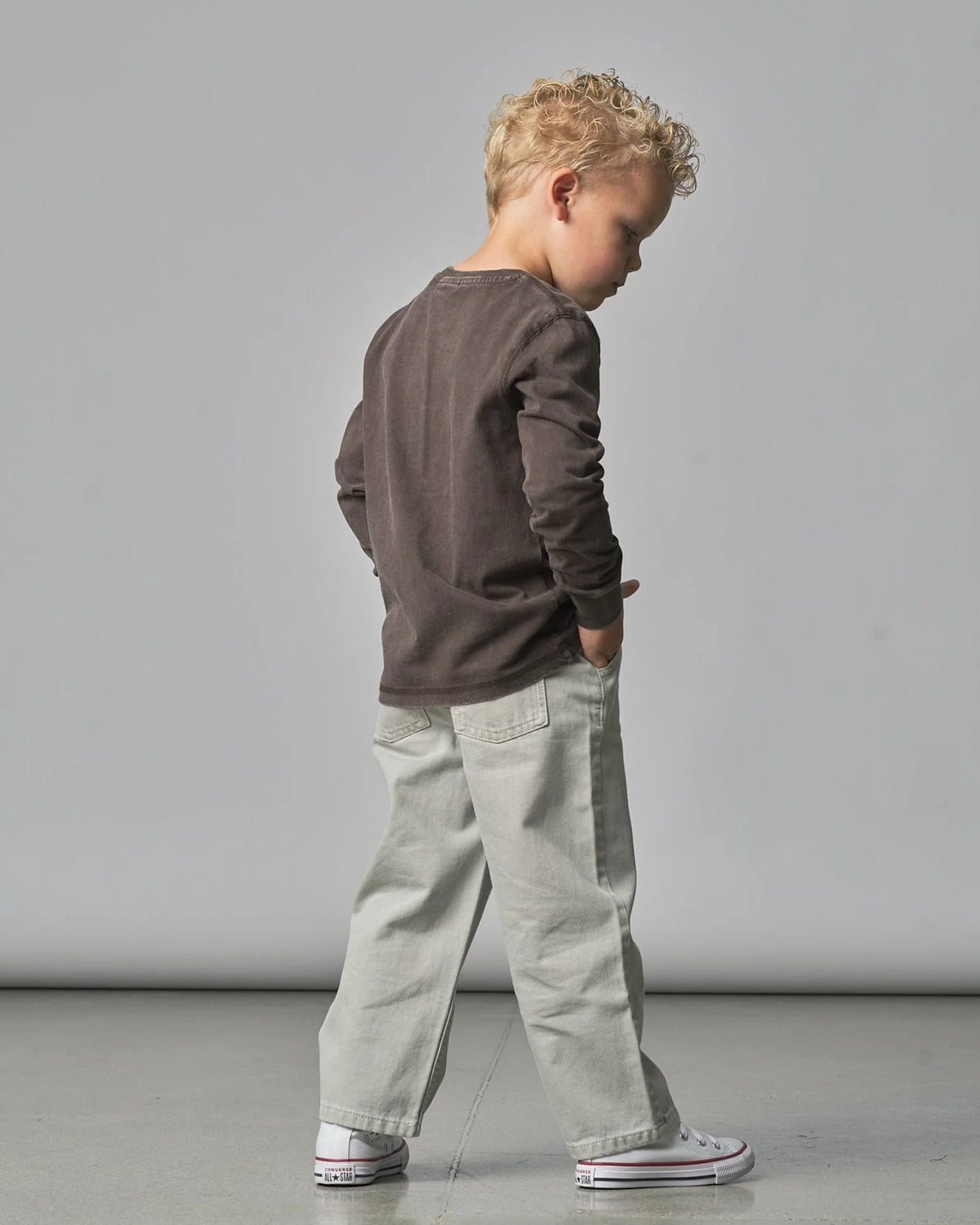 Long Sleeve Mineral Wash - Brown