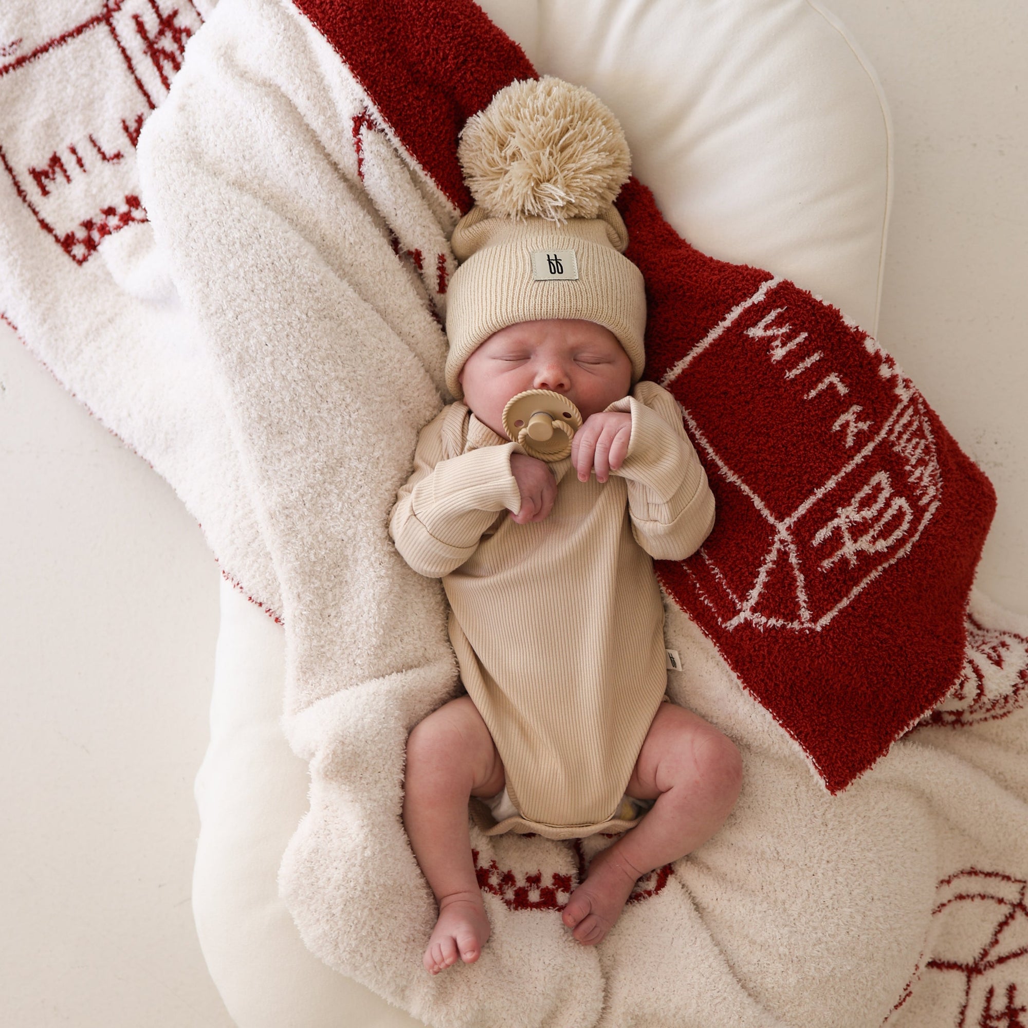 ff Pom Top Knit Beanie | Oatmeal