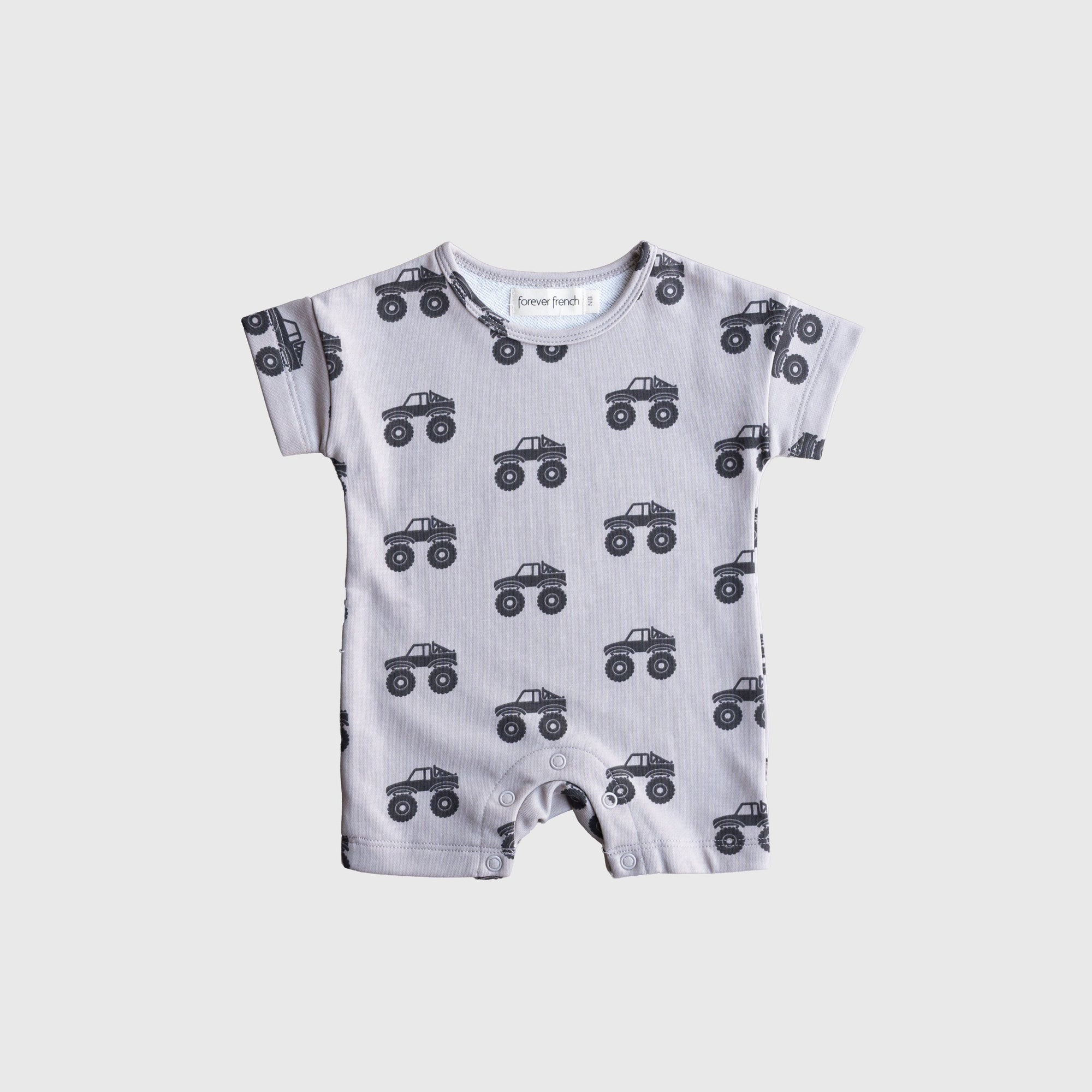 French Terry Romper | Monster Truck