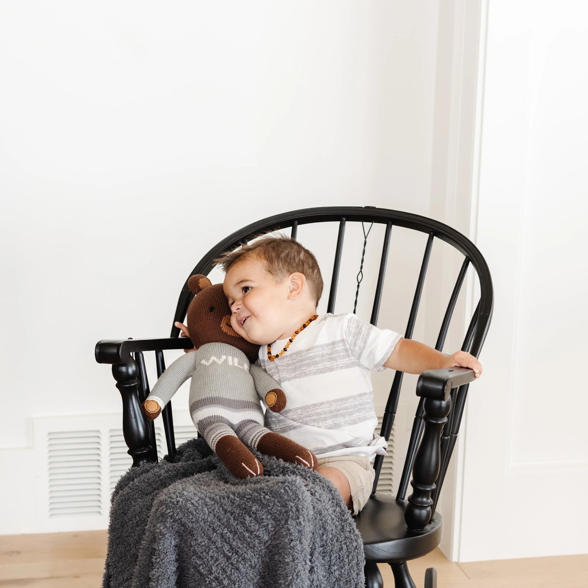 Saranoni Ribbed Bamboni Mini Blanket - Charcoal