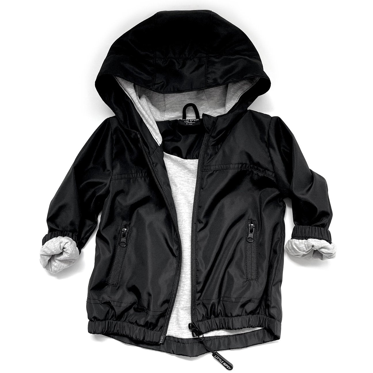 Little Bipsy Zip-up Windbreaker - Black – Worn Wild