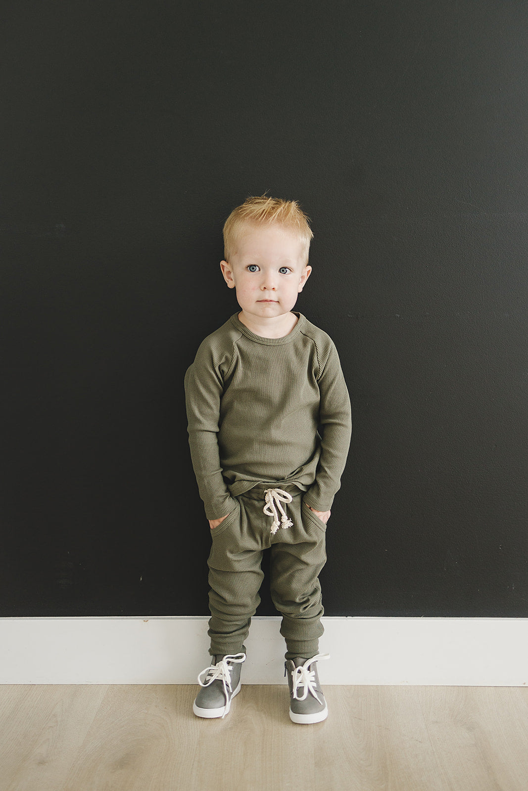 Winter Green Organic Cotton Ribbed Pocket Set